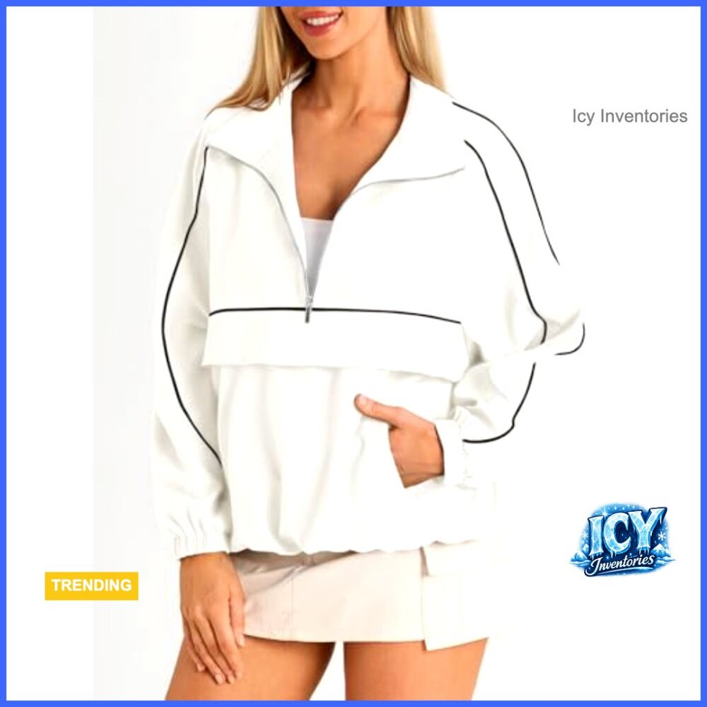 Lightweight Polyester Quarter Zip Pullover With U… - image 3